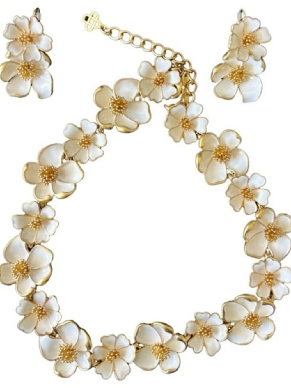 Oscar de la Renta Jewellery set Enamel Flowers